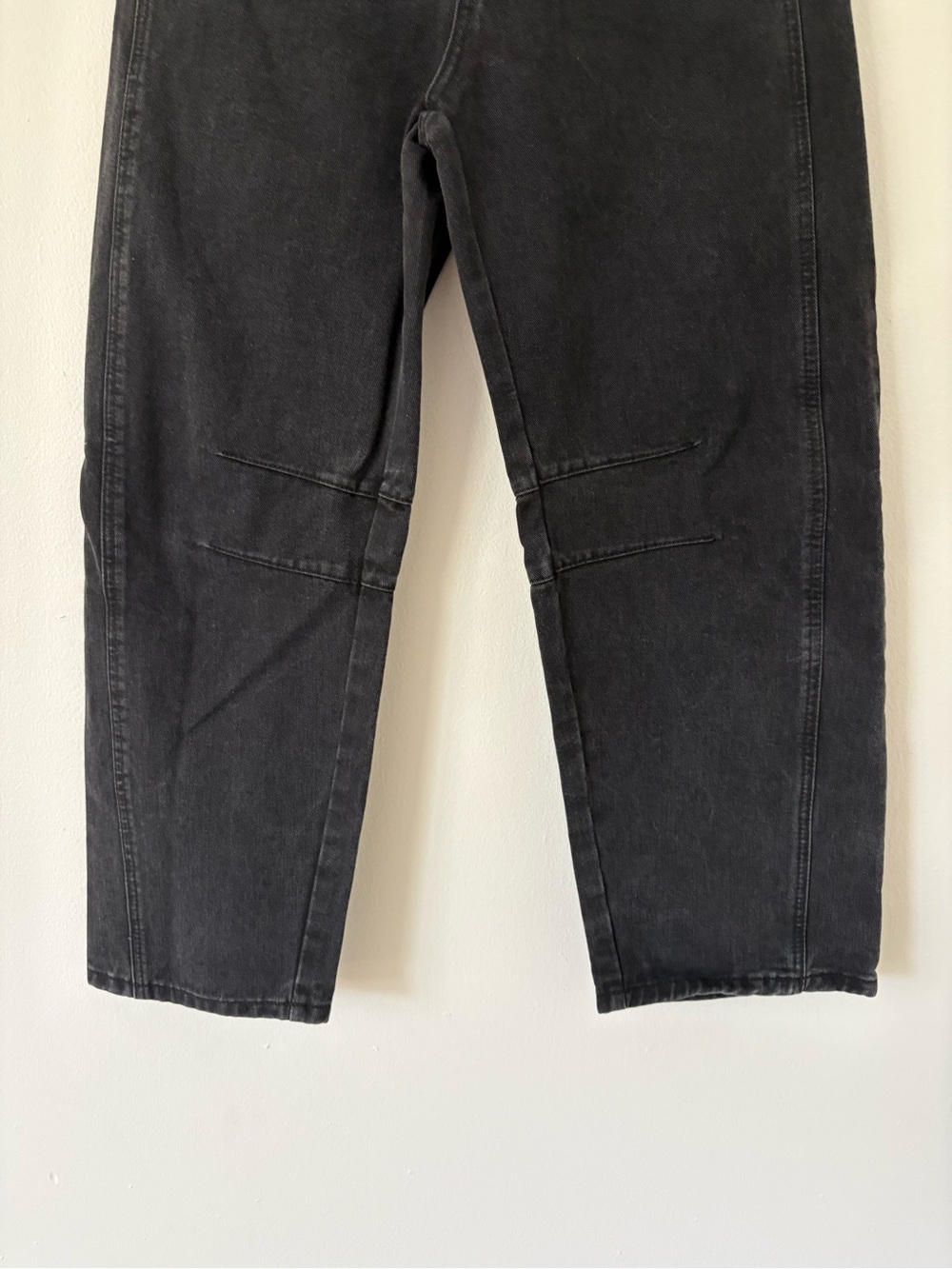 Iconic Black Mid Rise Barrel Wide Leg Baggy Cotton Blend Jeans Size Small - Picture 5 of 8